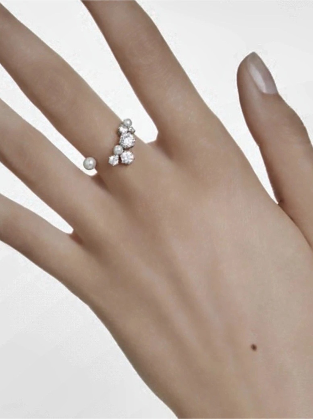 Brand new Swarovski Constella Open Ring Crystal Pearl in White ($178)